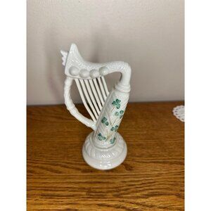 Belleek Porcelain Harp Shamrock Figurine 7th Mark Ireland Irish